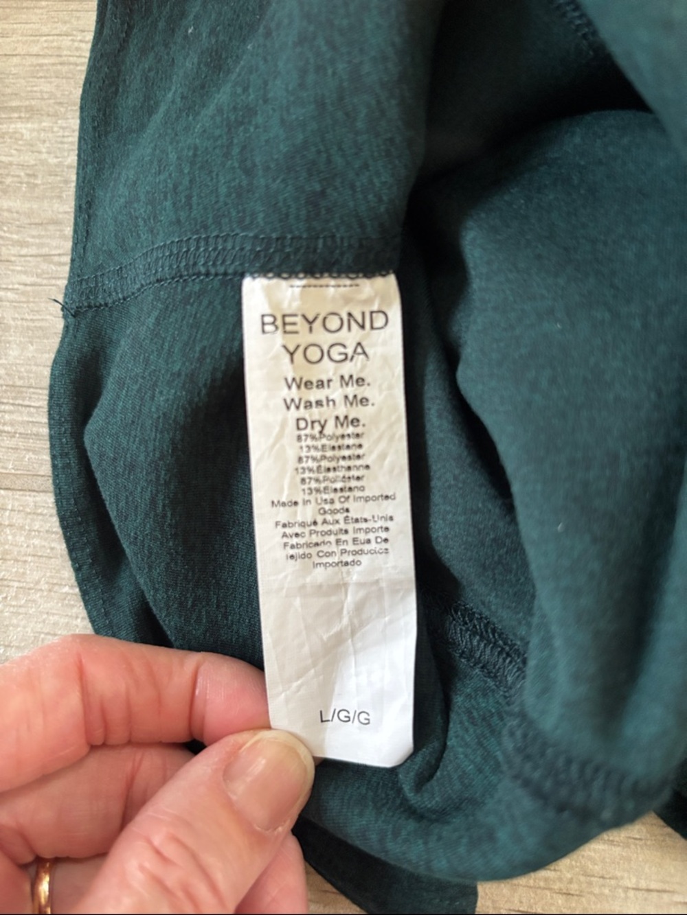 Beyond Yoga Green & Black Heathered Leggings With Pockets Size Large - Picture 9 of 12